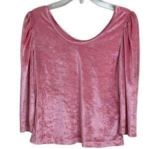 Vintage 70s Pink Velvet Puff Sleeve Crop Fairy Grunge Whimsigoth Retro Union